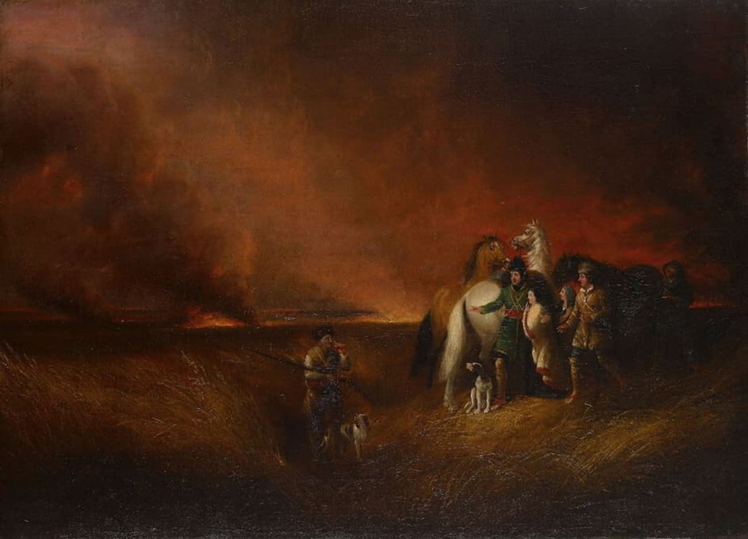 high quality wall art fine art oil painitng handpainted on canvas "The Prairie on Fire " stunningoilpainting.com