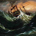 High quality wall art fine art oil painitng handpainted on canvas "Ship in a Storm" stunningoilpainting.com