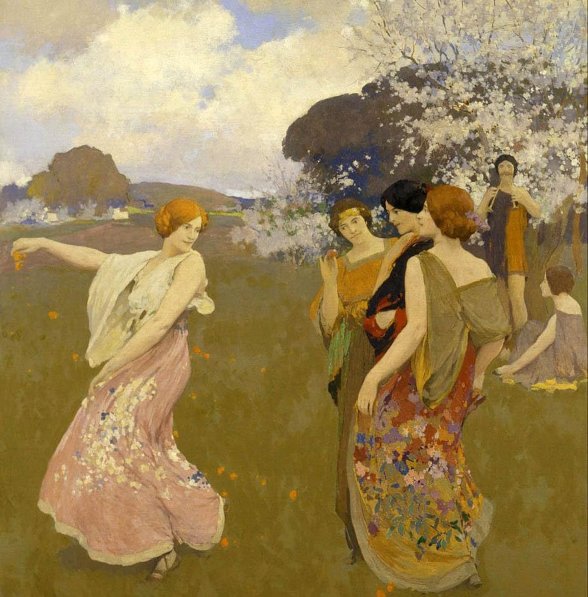 High quality wall art fine art oil painitng handpainted on canvas" Spring Dance" stunningoilpainting.com