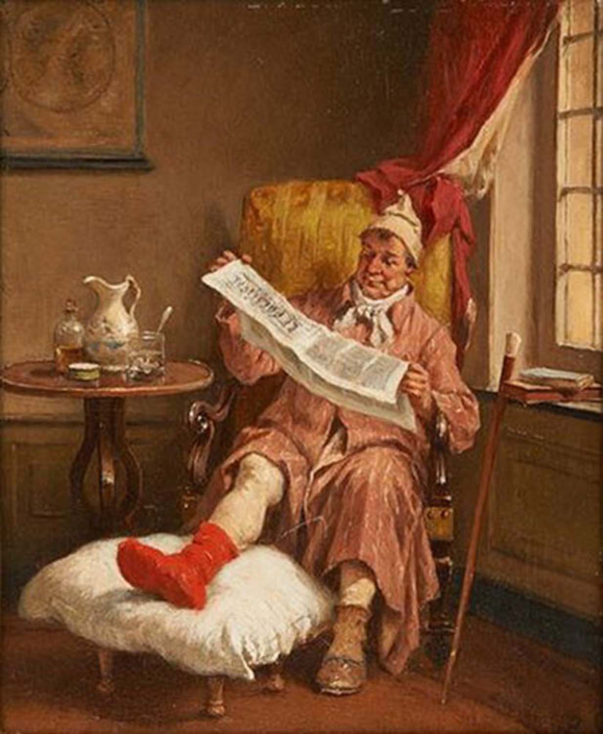 High quality wall art fine art oil painitng handpainted on canvas" Man with the Gout" stunningoilpainting.com