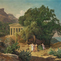 High quality wall art fine art oil painitng handpainted on canvas"A Doric temple in Sicily " stunningoilpainting.com