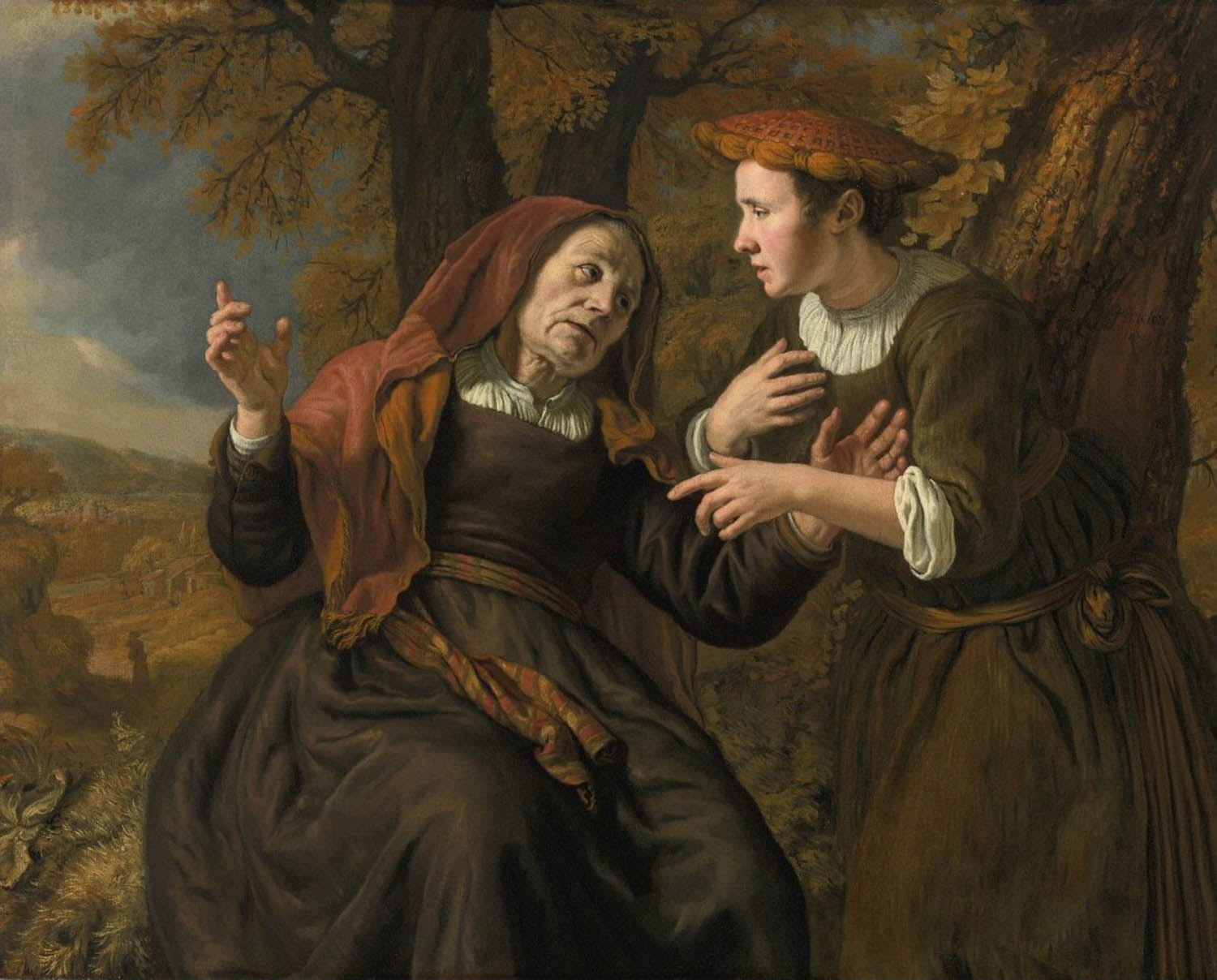 High quality wall art fine art oil painitng handpainted on canvas"Ruth and Naomi'" stunningoilpainting.com
