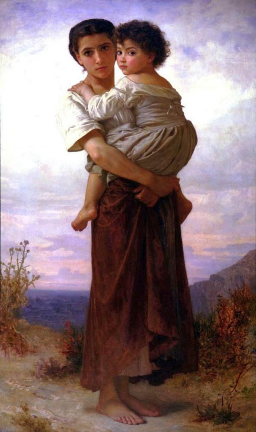 High quality wall art fine art oil painitng handpainted on canvas"a young woman and a child" stunningoilpainting.com