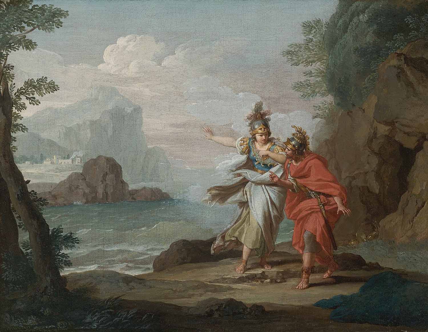 High quality wall art fine art oil painitng handpainted on canvas "Athena appearing to Odysseus to reveal" stunningoilpainting.com